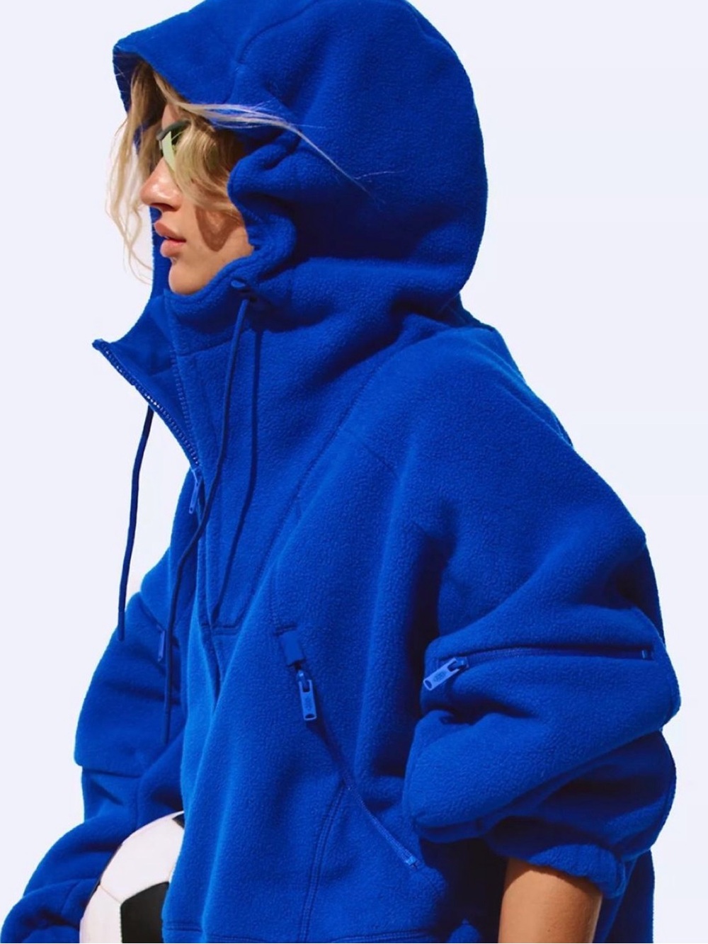 Free people Wild And Free Fleece Pullover electric blue
